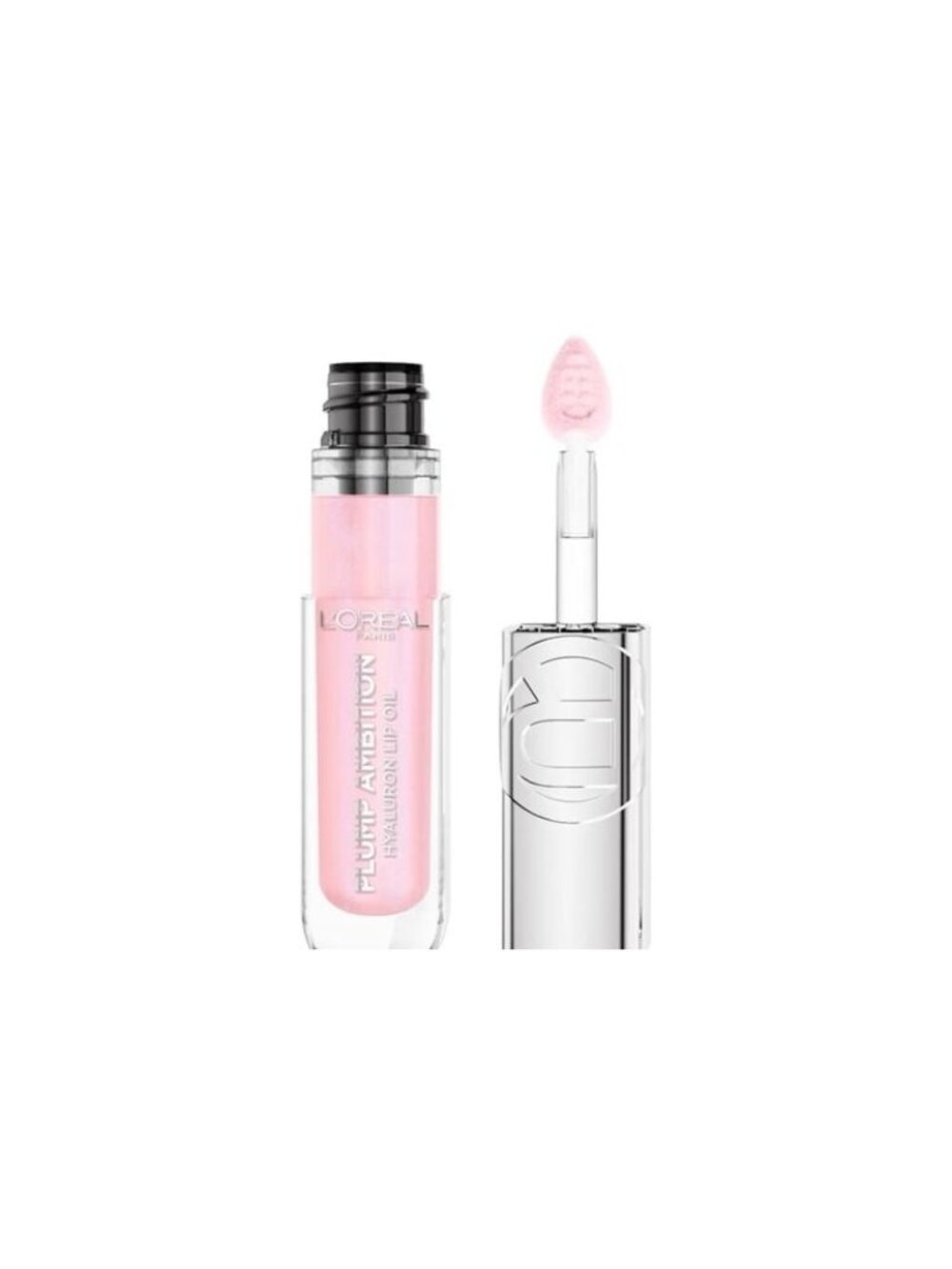 L'Oreal Paris Plump Ambition Hyaluron Lip Oil, 24 HR Lip Gloss Clear # 101,